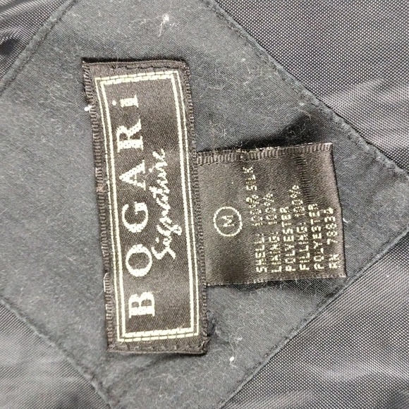 Bogari Signature 100% Silk Dark Green Collared Long Sleeve Zip Up Quilted Jacket - Picture 9 of 13